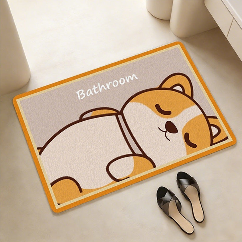 Playful Citrus-Themed Bath Mat