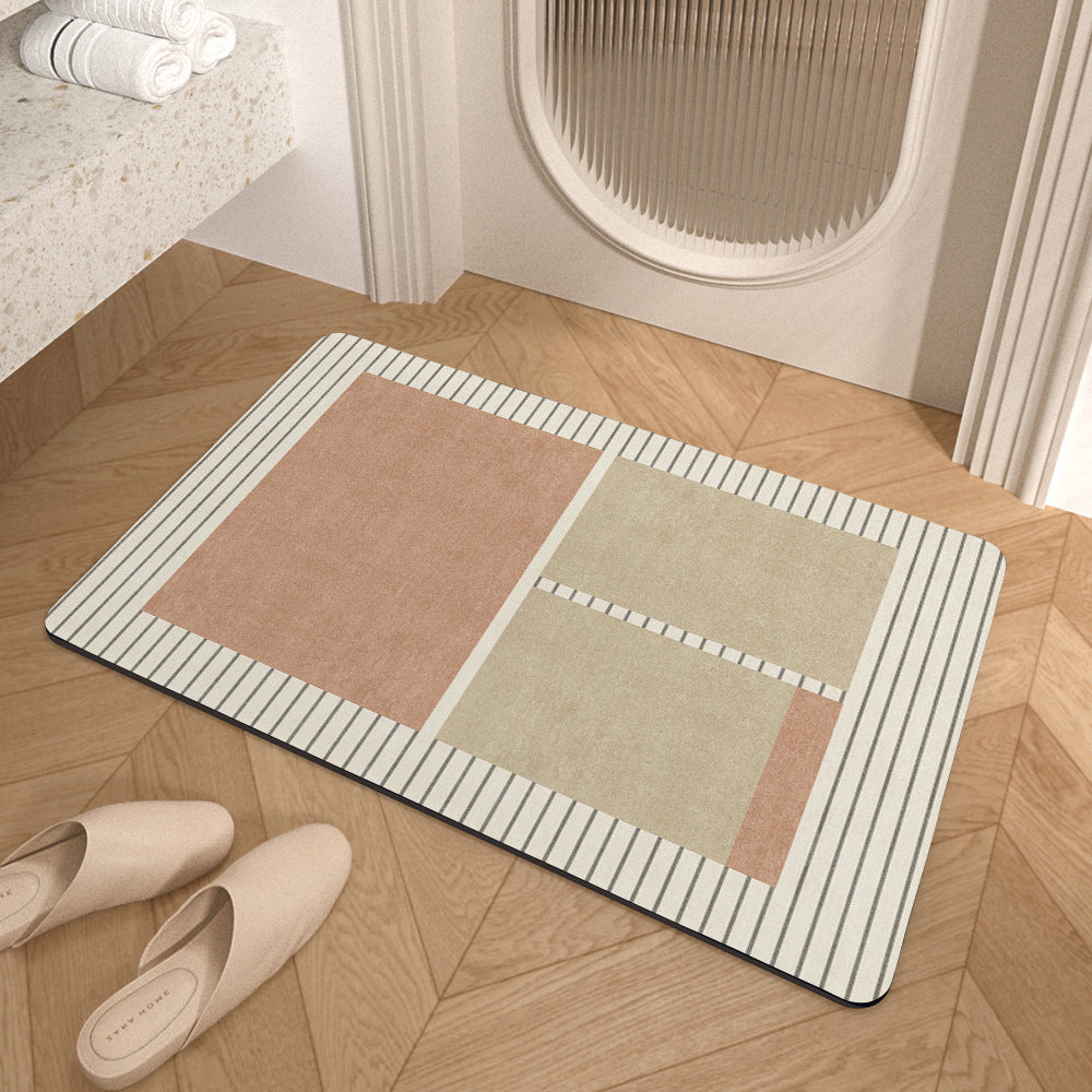 Geometric Pattern Textured Bath Mat