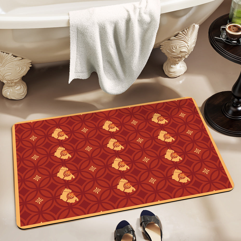 Playful Horse-Themed Memory Foam Bath Mat