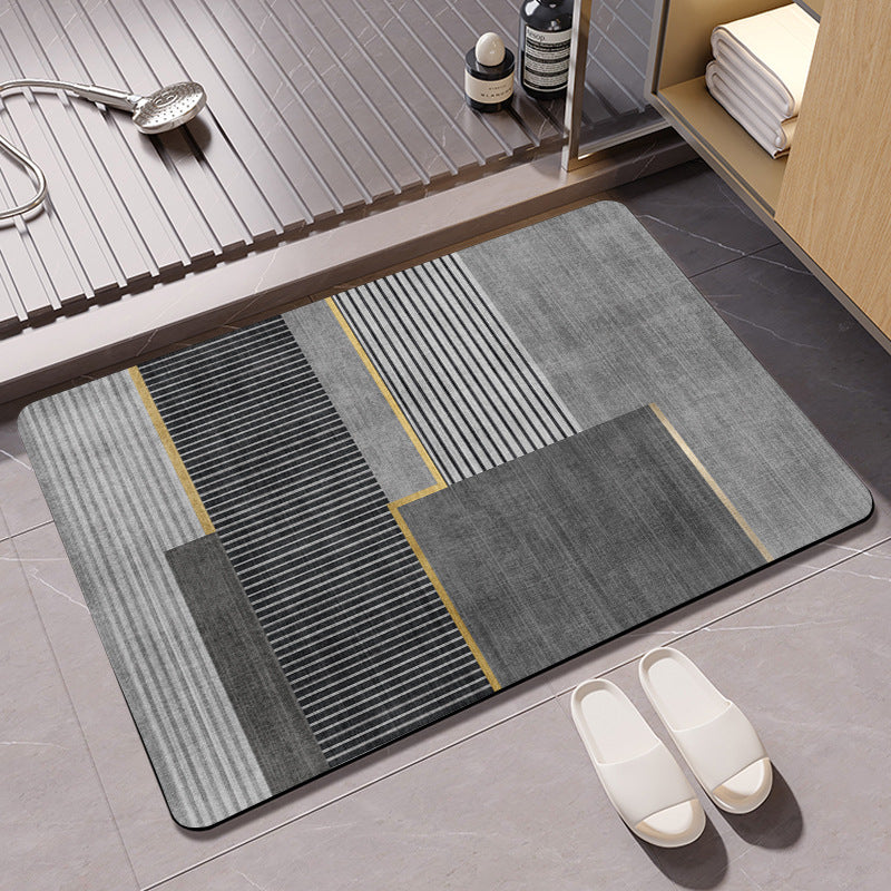 Plush Geometric Bath Mat