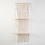 Macrame shelf with heart design