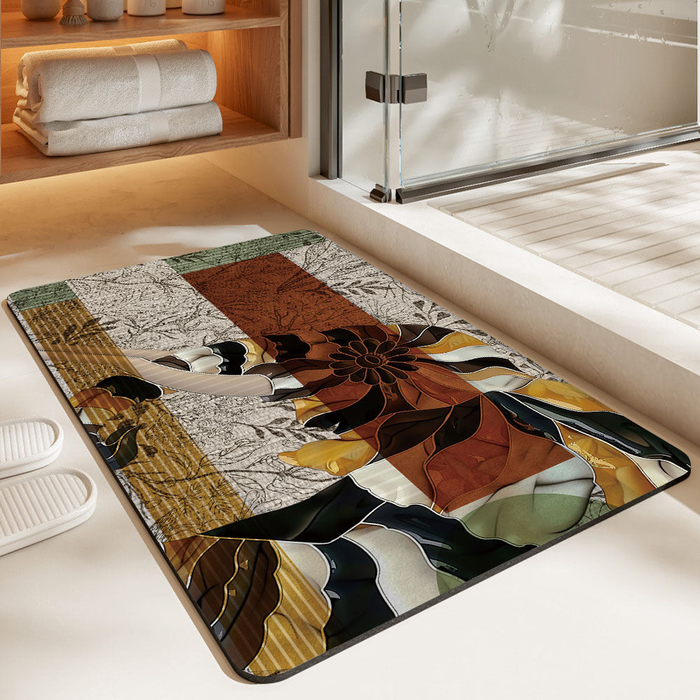 Artistic Horse-Themed Bath Mat