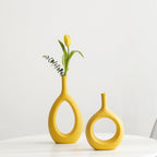 Artistic Circle-Shaped Ceramic Vase