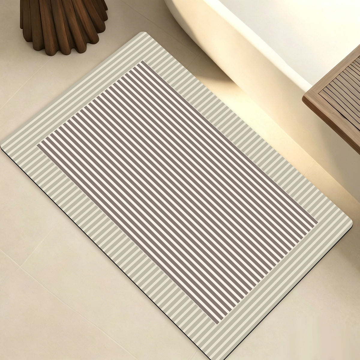 Plush Geometric Bath Mat