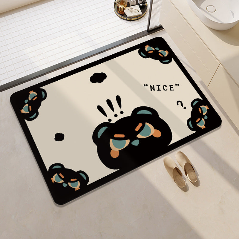 Playful Cow-Themed Bathroom Mat