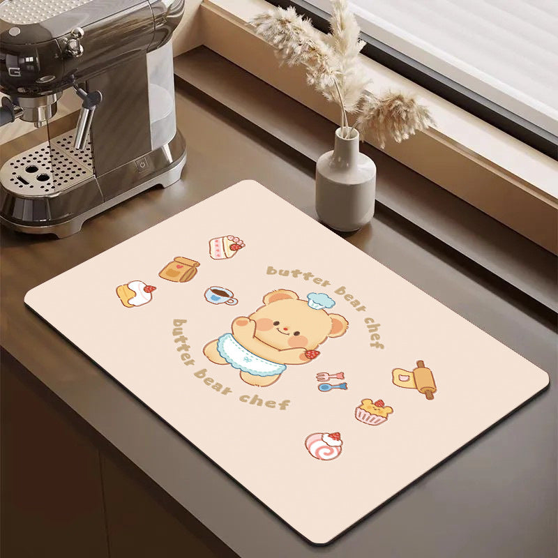 Cute Cartoon Food-Themed Kitchen Mat