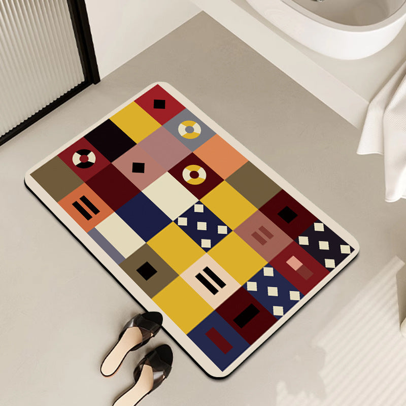 Geometric Pattern Bath Mat