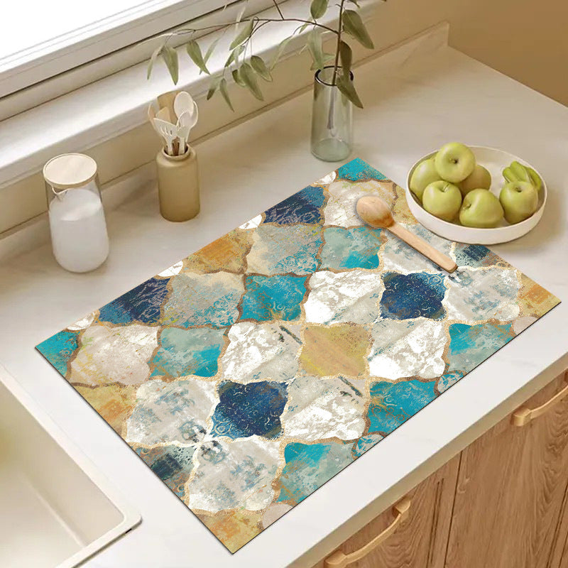 Abstract Geometric Kitchen Mat