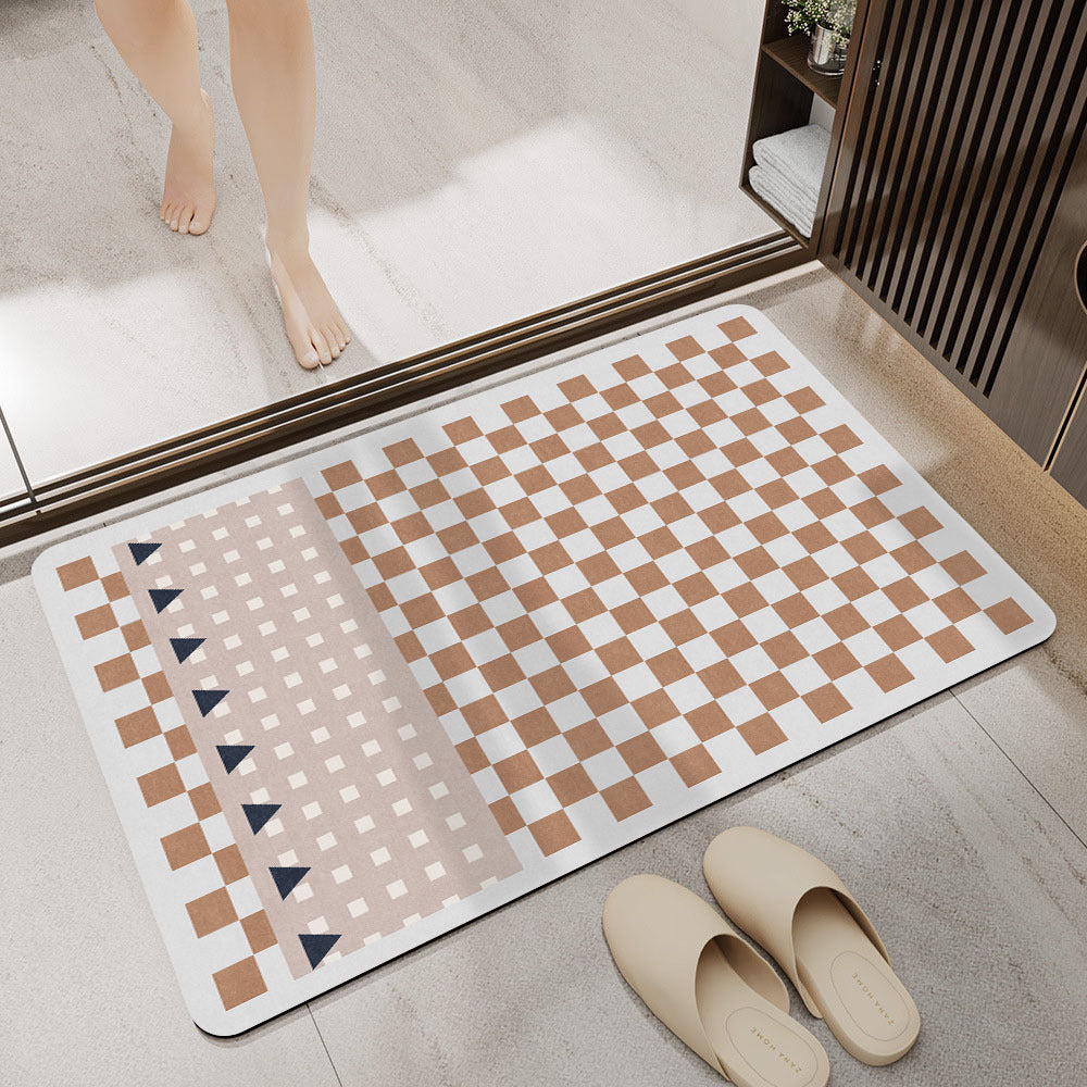 Plush Geometric Bath Mat