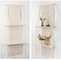 Macrame shelf with heart design
