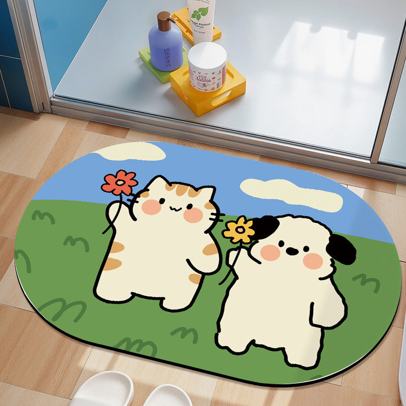 Cute Cartoon Dog Bath Mat