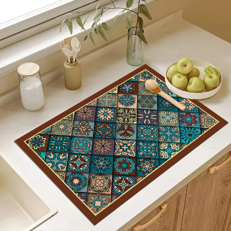 Playful Textured Kitchen Mat