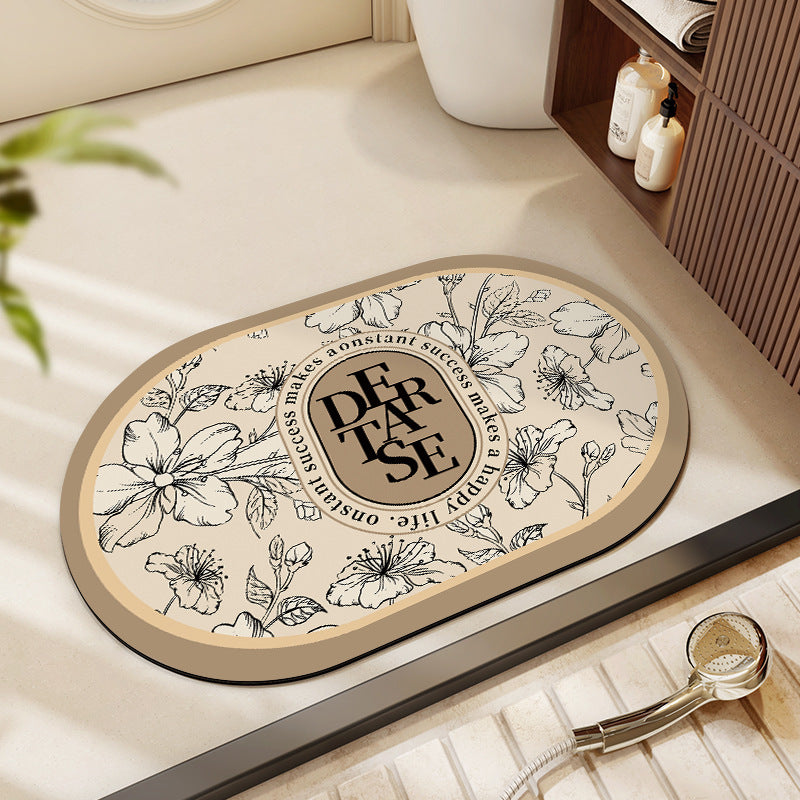 Floral Patterned Bath Mat