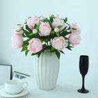Realistic silk peony stem with buds and flexible long stem