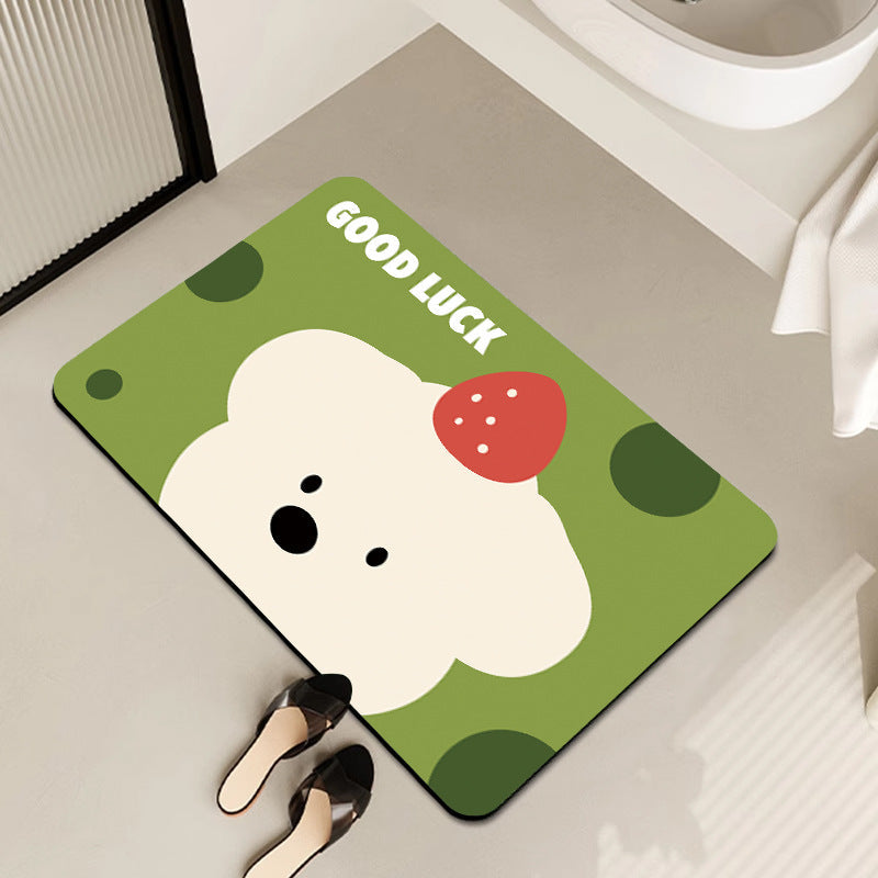 Cute Cartoon Bear-Themed Bath Mat