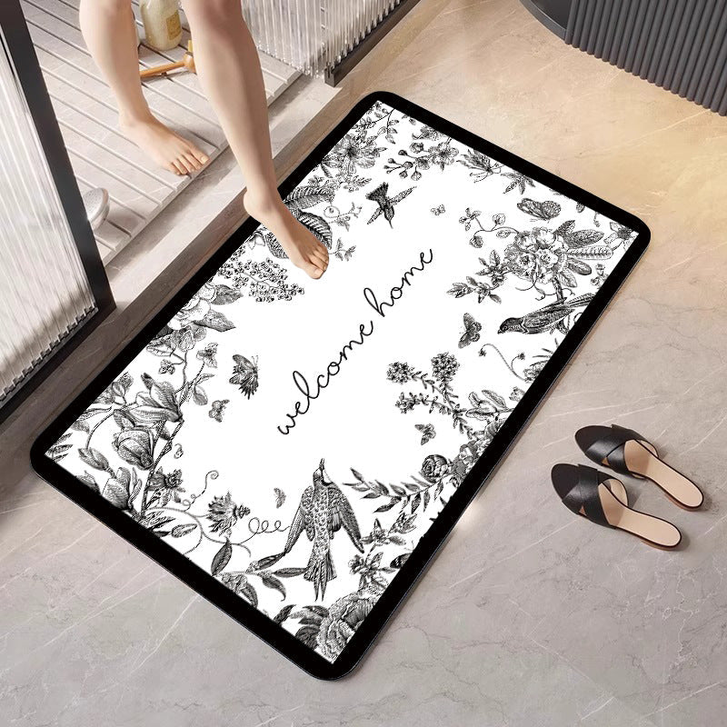 Floral Print Bath Mat