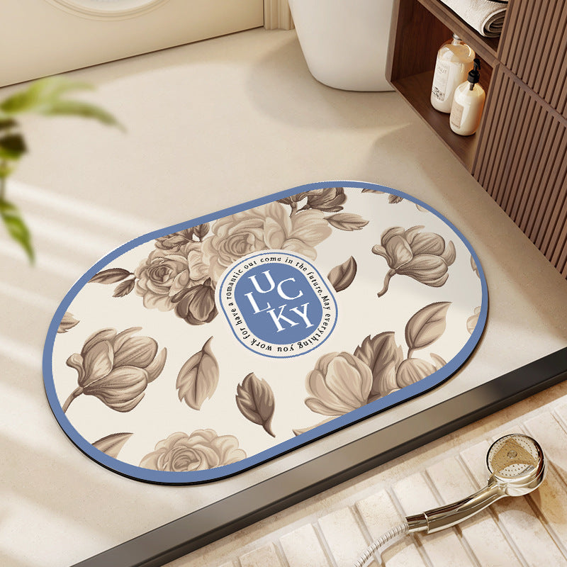 Floral Patterned Bath Mat