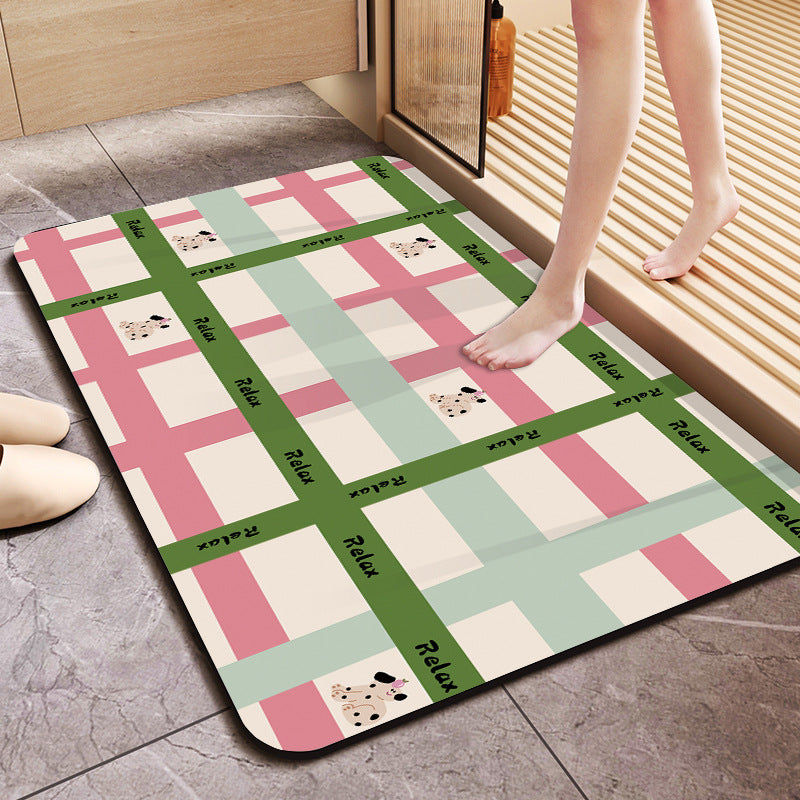 Floral Design Cotton Bath Mat