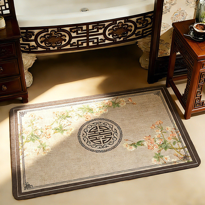Artistic Floral Bath Mat