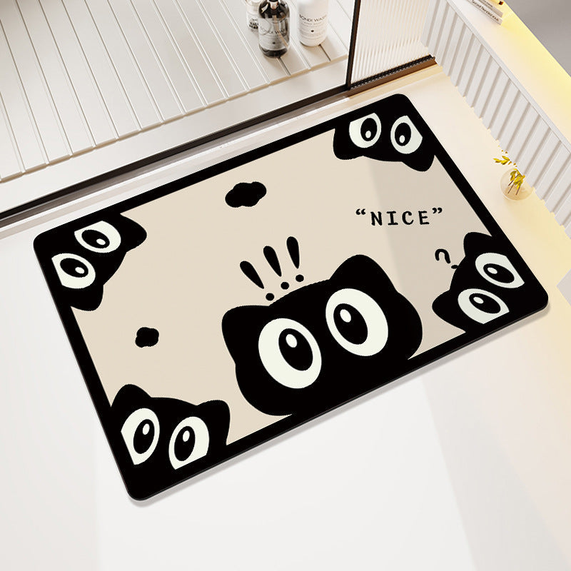 Playful Cow-Themed Bathroom Mat