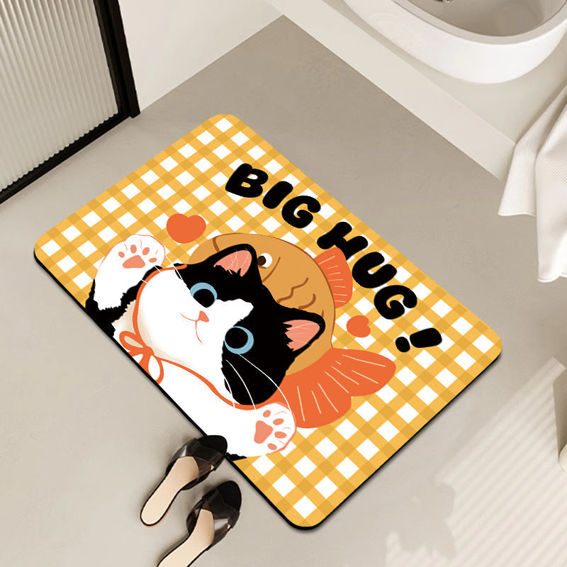 Cute Cartoon Bear-Themed Bath Mat