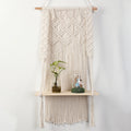 Macramé Wall Shelf with Integrated Plant Holder