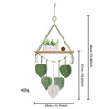 Macramé plant shelf with artistic leaf design