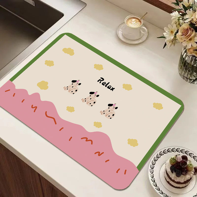 Cute Cartoon Food-Themed Kitchen Mat