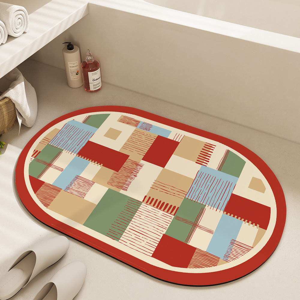 Geometric Pattern Bath Mat
