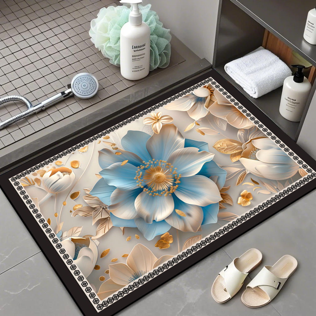 Floral Patterned Comfort Bath Mat