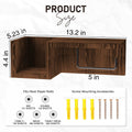 Wall-Mounted Wooden Toilet Paper Shelf Organizer with Metal Roll Holder and Storage Cubby