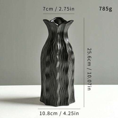 Artistic Fluted Ceramic Vase