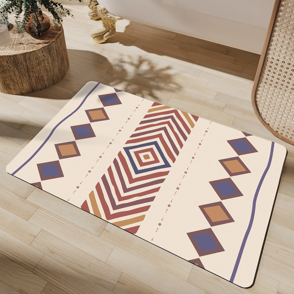 Stylish Geometric Pattern Bathroom Mat