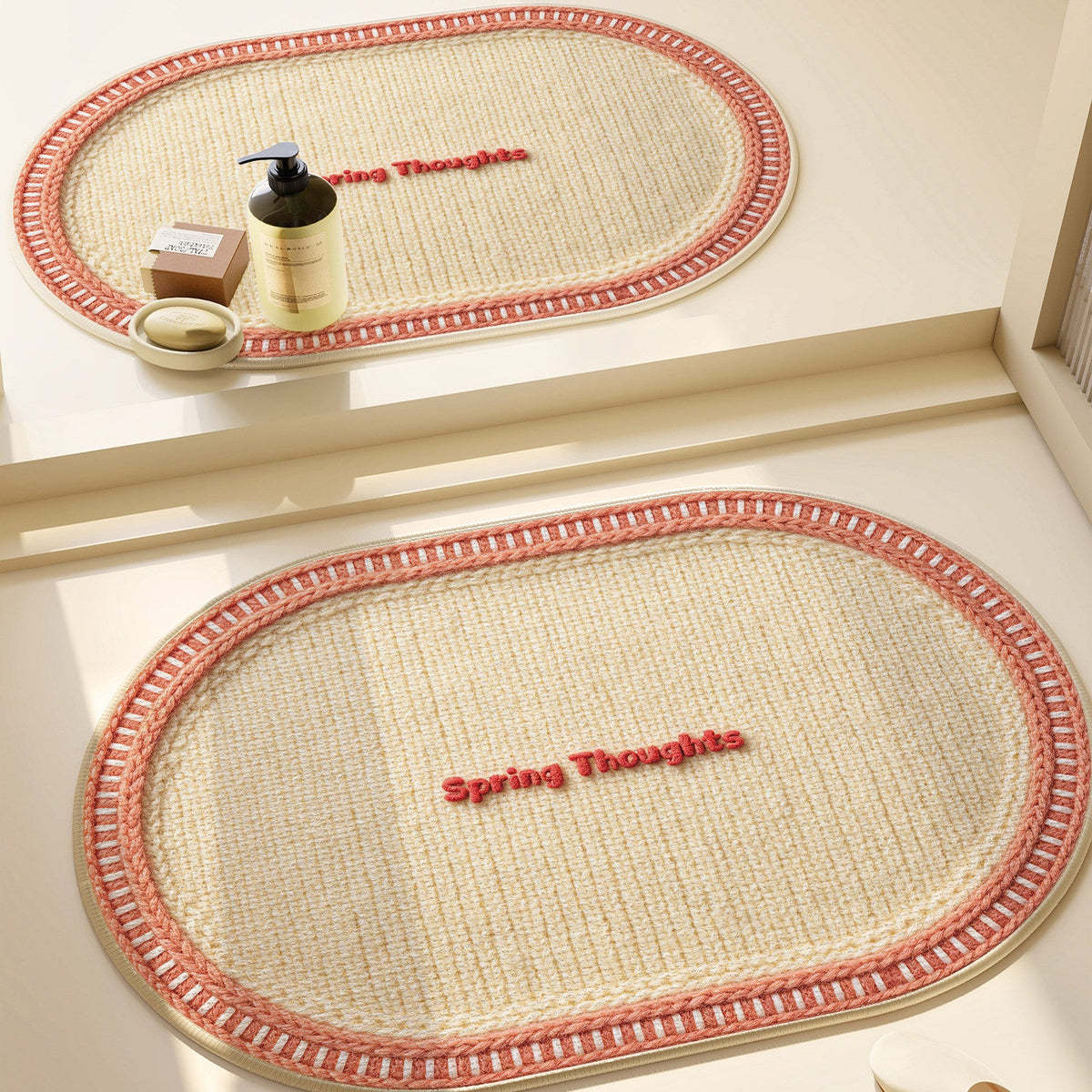 Heart-Patterned Bathroom Mat