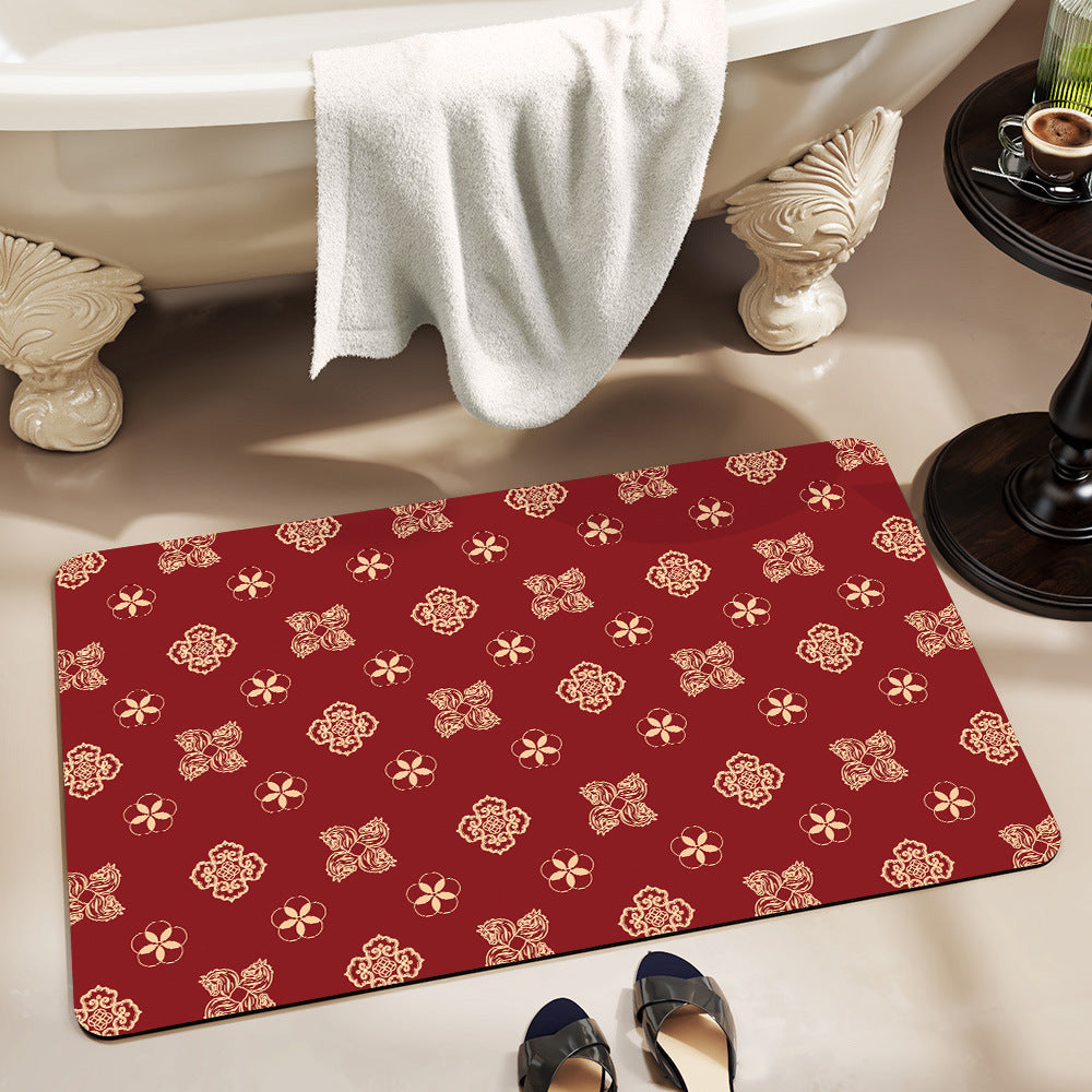 Playful Horse-Themed Memory Foam Bath Mat