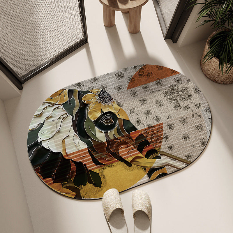 Artistic Horse-Themed Bath Mat