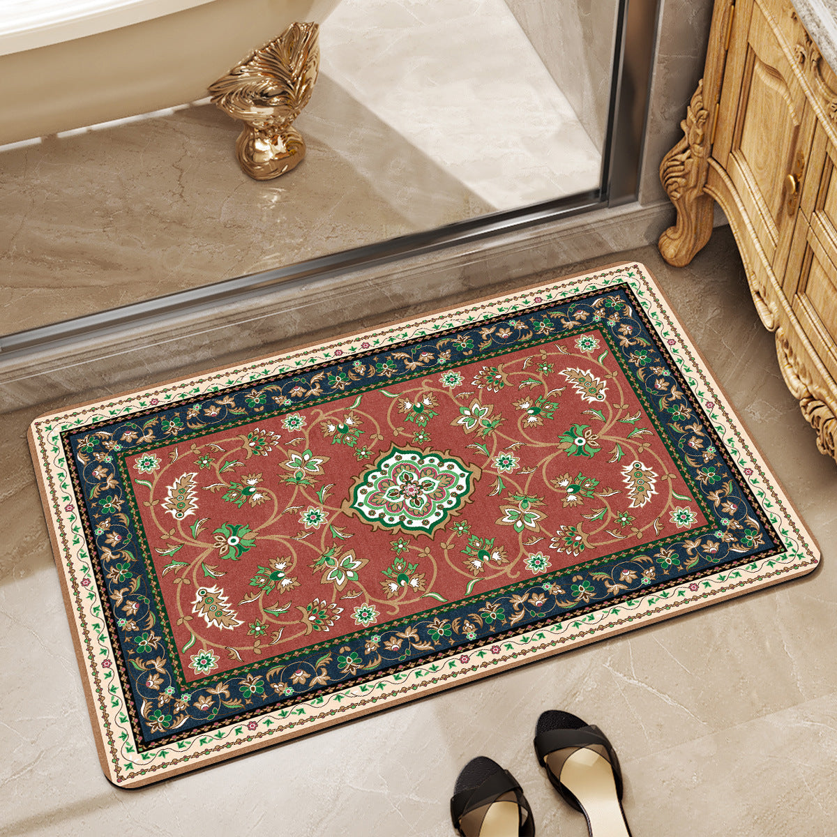 Vintage-Inspired Decorative Bath Mat