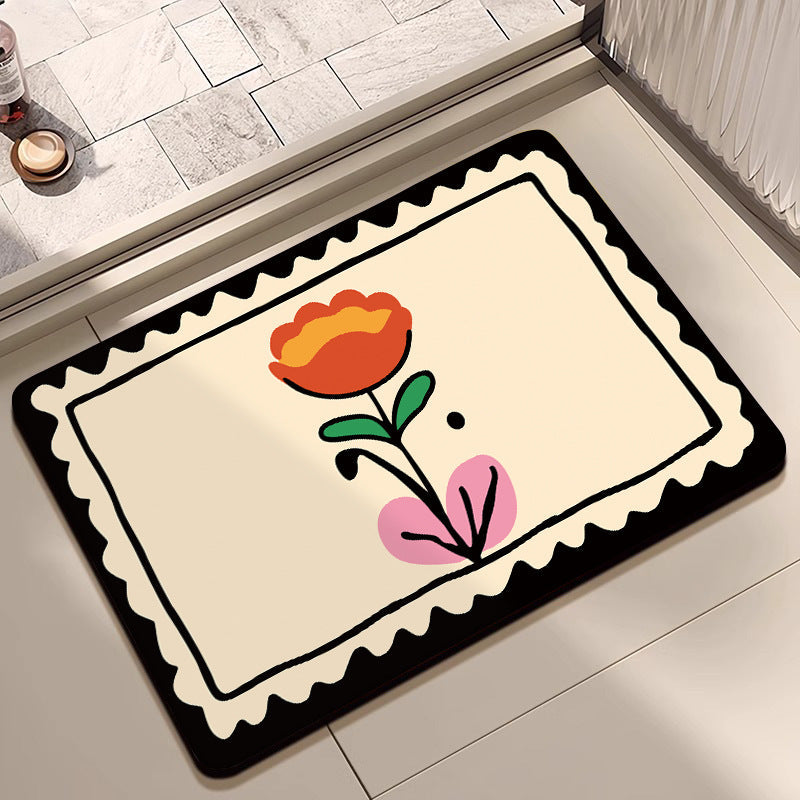 Playful Cartoon Dog-Themed Bath Mat
