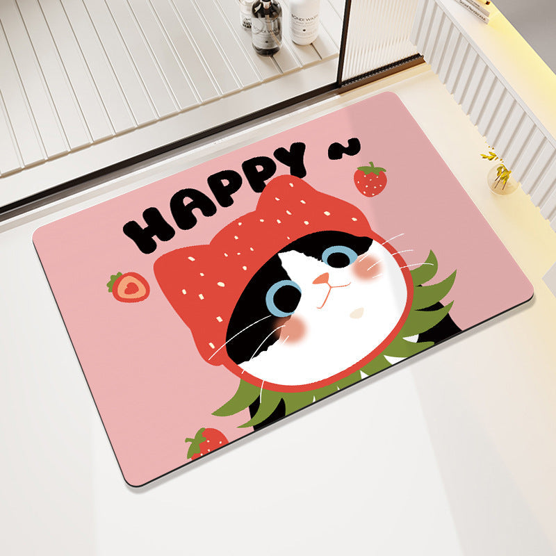 Cute Cartoon Pet-Themed Bath Mat