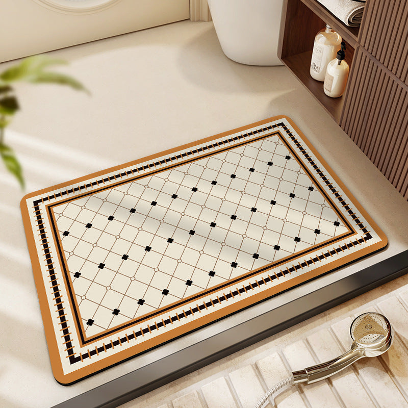 Vintage Floral Pattern Bath Mat