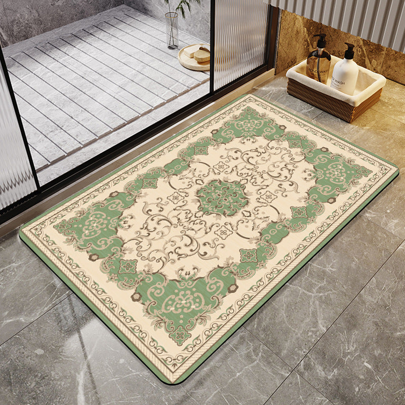Floral-Patterned Luxury Bath Mat