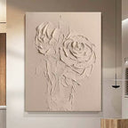Textured Floral Relief Canvas Art