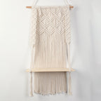 Macramé Wall Shelf with Integrated Plant Holder