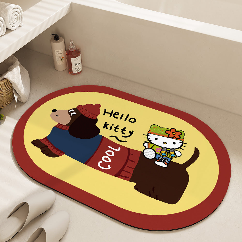 Cute Cartoon Dog Bath Mat