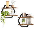 Wall shelf with modern honeycomb design