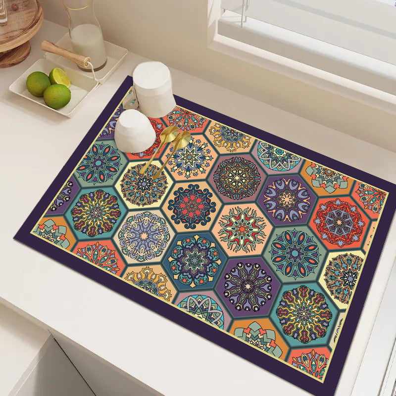 Playful Textured Kitchen Mat