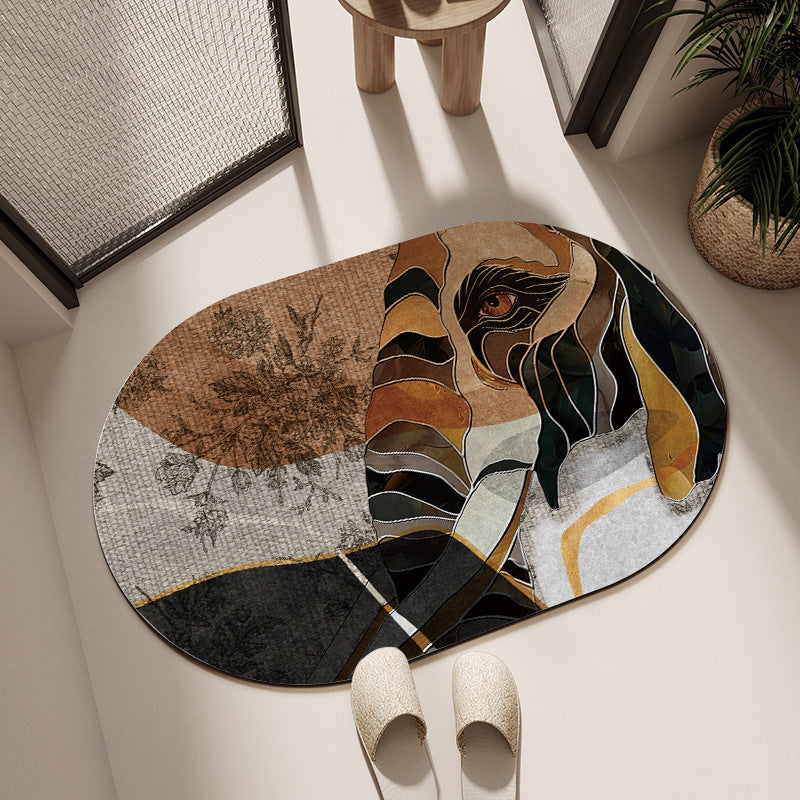 Artistic Horse-Themed Bath Mat
