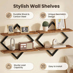 Wall shelf with modern zigzag design