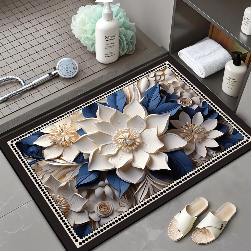Floral Patterned Bath Mat