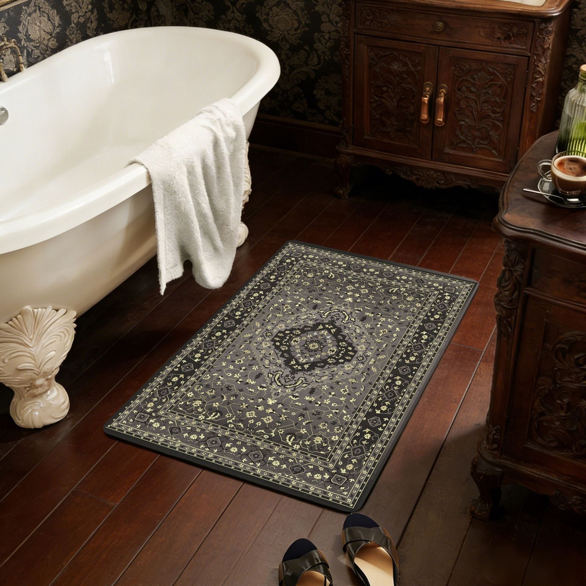 Luxurious Vintage-Inspired Bath Mat
